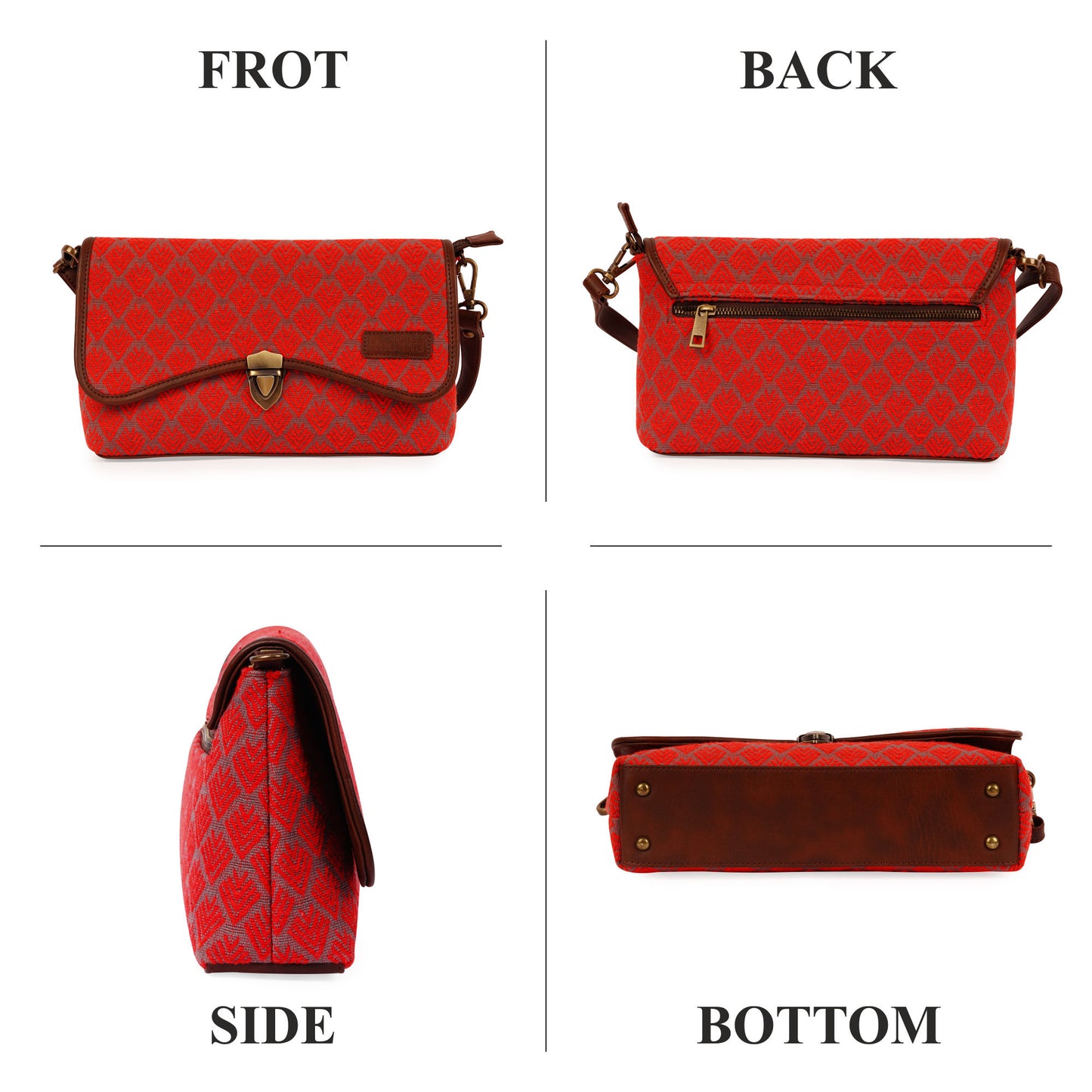 Esly's Joel Dewberry Small Sling/Crossbody Bag: Stay Organized and Chic in Stylish Red