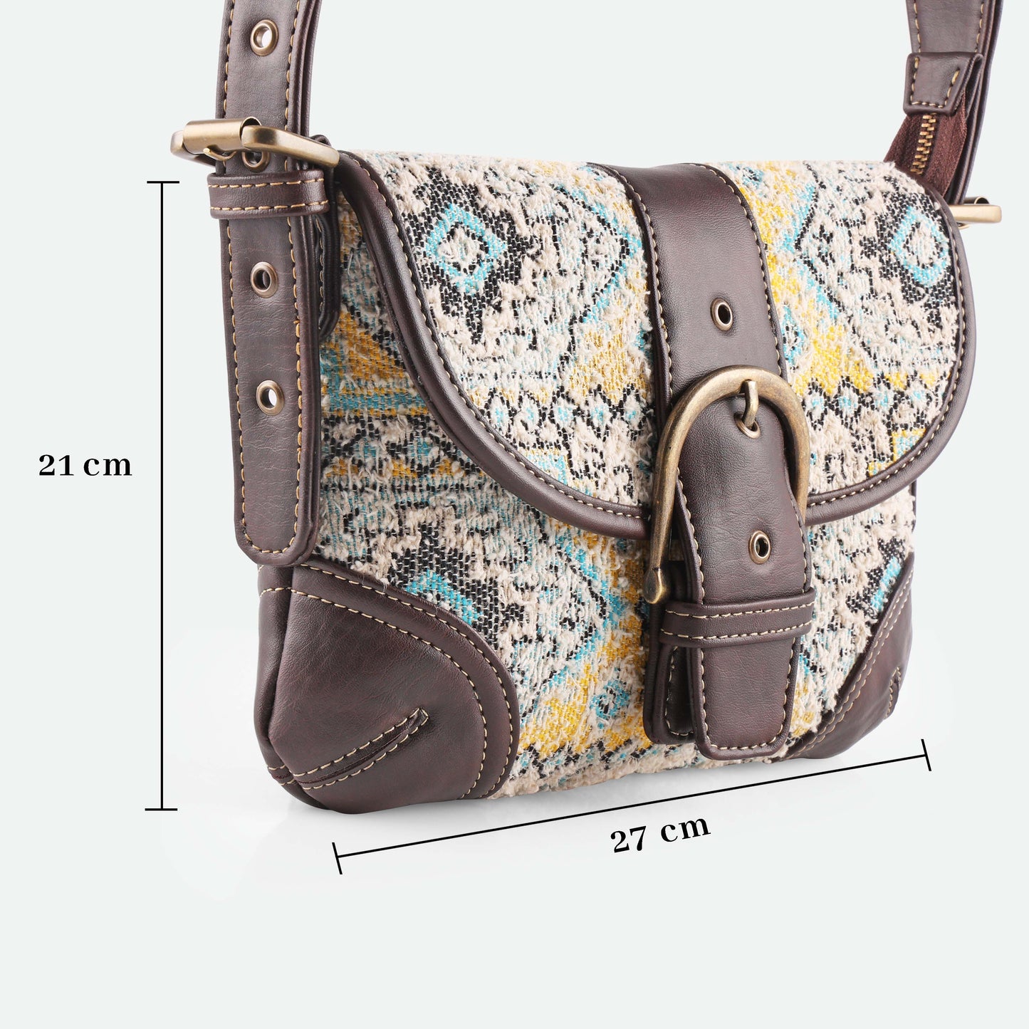 Esly's Vintage-Inspired Bird's Eye Print Shoulder Bag