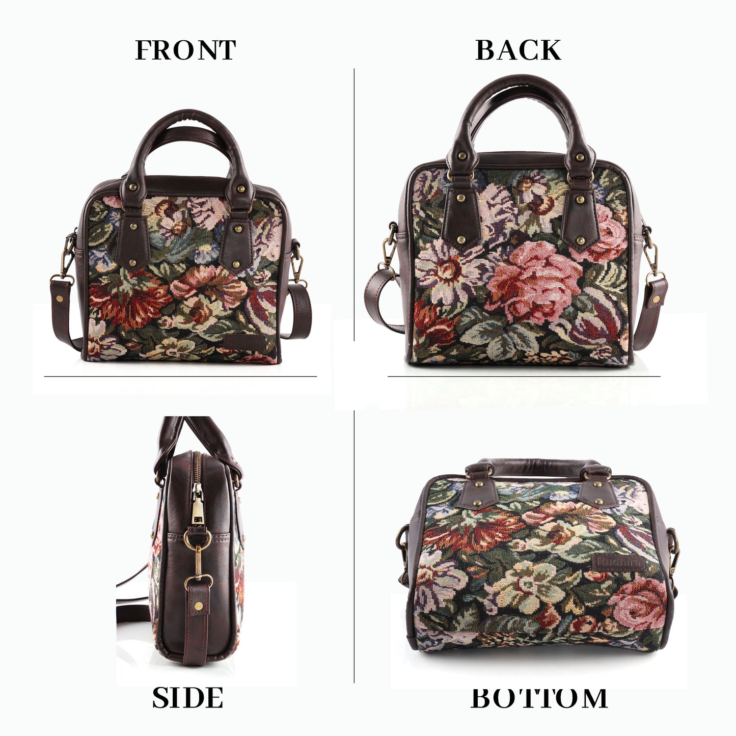 Esly's Vintage Floral Jacquard Satchel Bag - Elevate Your Style with Timeless Elegance