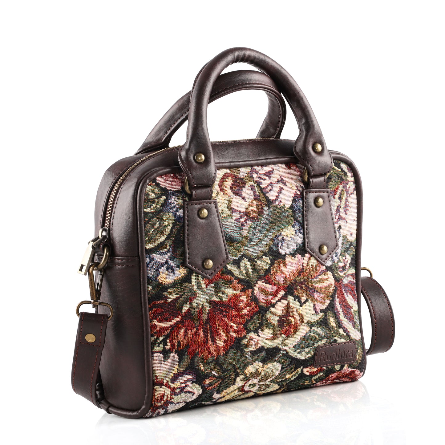 Esly's Vintage Floral Jacquard Satchel Bag - Elevate Your Style with Timeless Elegance