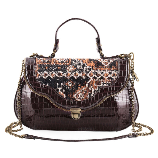 Esly's Brown Croco Chic: The Unique and Vintage-Inspired Crossbody Bag