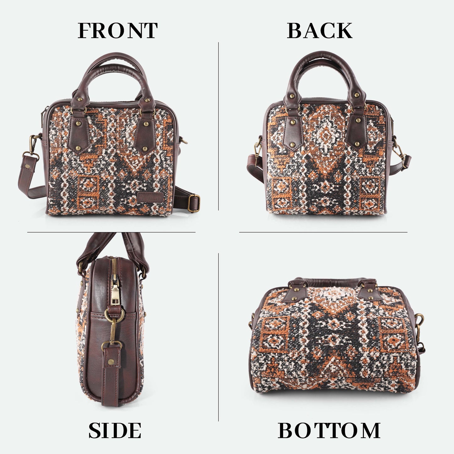 Esly Damask Print Satchel Bag - The Ultimate Blend of Luxury and Style