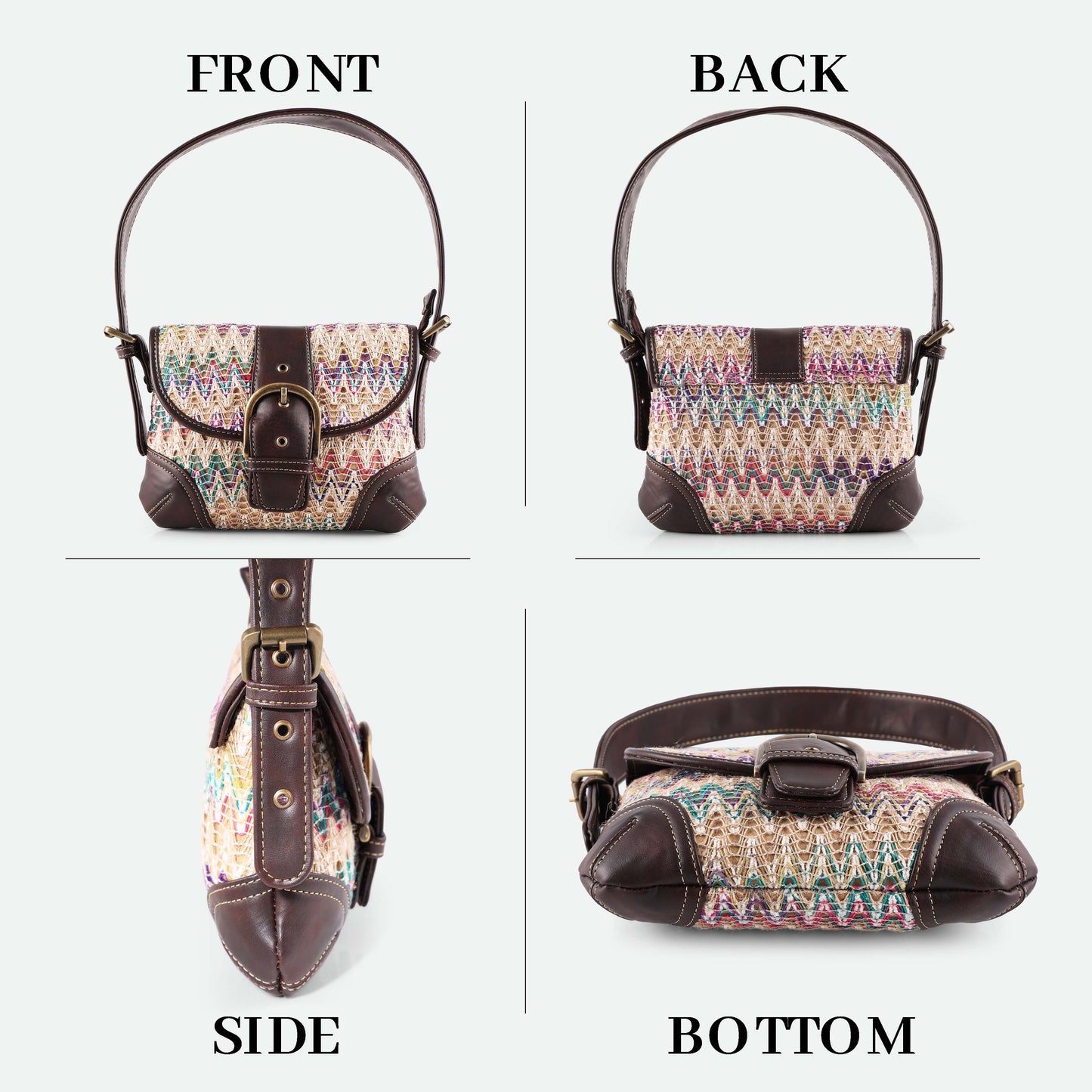 Esly's Vintage-Inspired Chevron Print Shoulder Bag