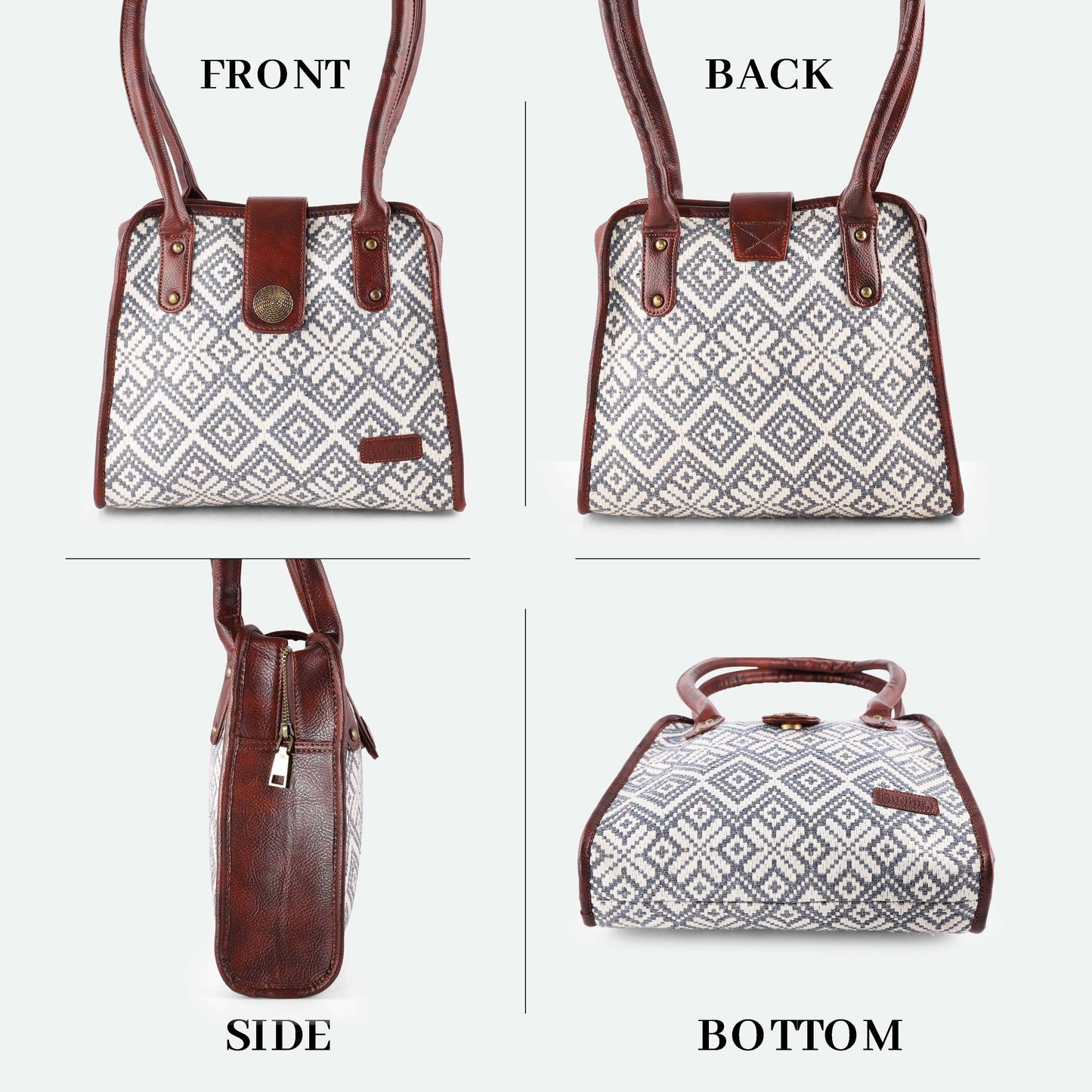 ESLY's Unique and Luxurious Diamond Boxes Print Shoulder Bag