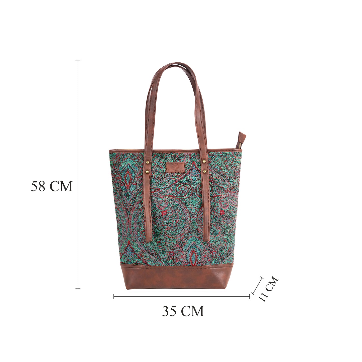 ESLY's Unique and Luxurious Green and Brown Crossbody Tote Bag