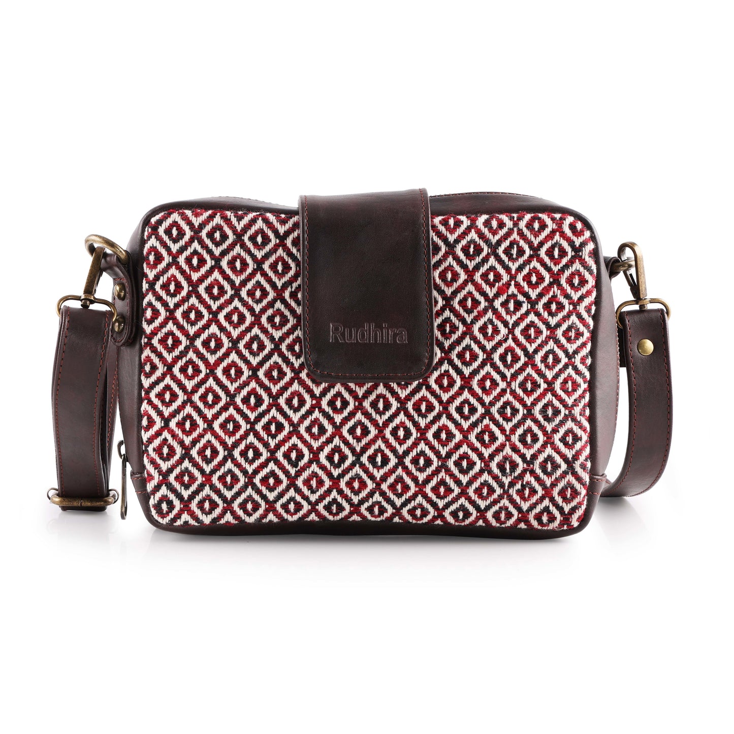 ESLY's Exquisite Brown Rhombus print Crossbody Shoulder Bag