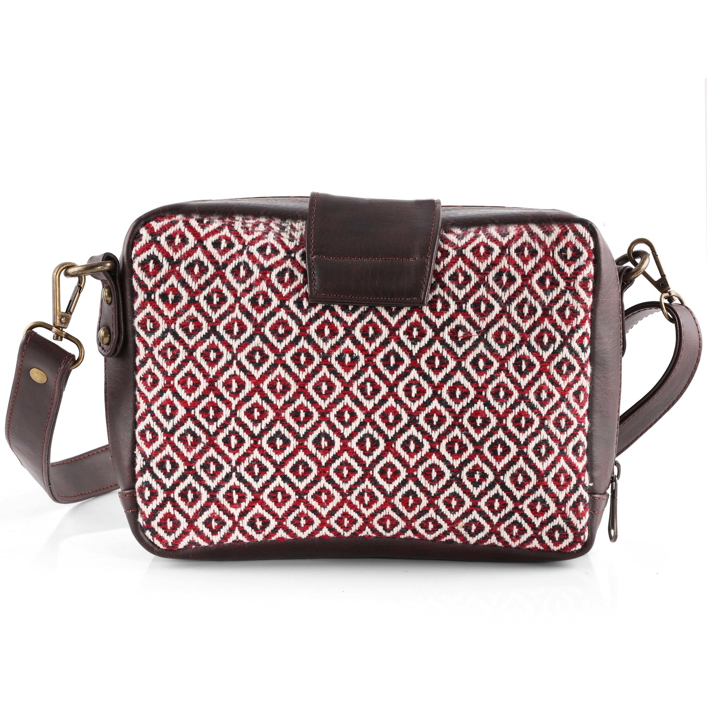 ESLY's Exquisite Brown Rhombus print Crossbody Shoulder Bag